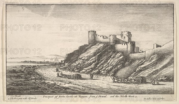 Prospect of Yorke Castle at Tangier, from ye Strand, and the North-West, 1669-73. Creator: Wenceslaus Hollar.