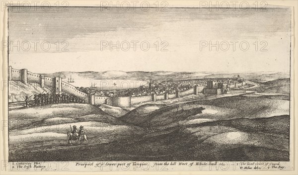 Prospect of ye lower part of Tangier, from the hill West of White-hall, 1669-73. Creator: Wenceslaus Hollar.