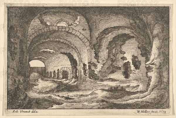 Roman remains at Tivoli, 1673. Creator: Wenceslaus Hollar.