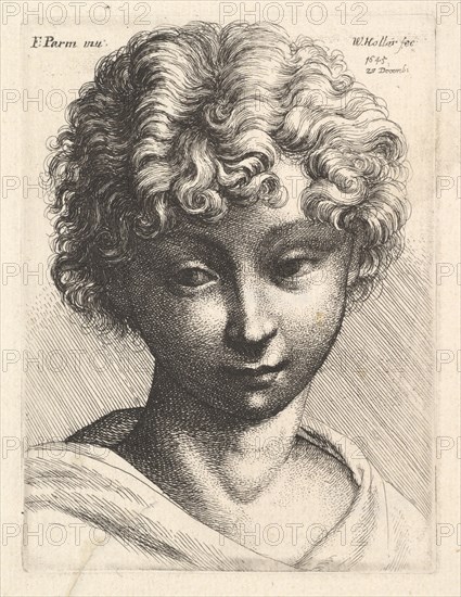 Head of a young girl, 1645. Creator: Wenceslaus Hollar.