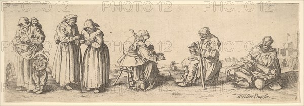 Six Men and Women Beggars, 1630. Creator: Wenceslaus Hollar.