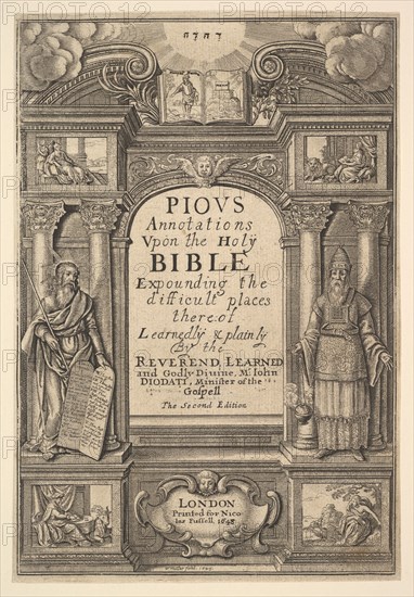 Diodati. Pious Annotations, 1648. Creator: Wenceslaus Hollar.