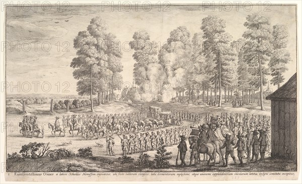 Entry of the Count of Thurn and Taxis into Hemissen, ca. 1651. Creator: Wenceslaus Hollar.