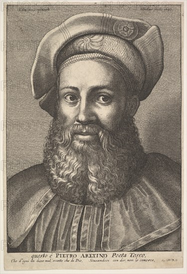 Pietro Aretino, 1640. Creator: Wenceslaus Hollar.