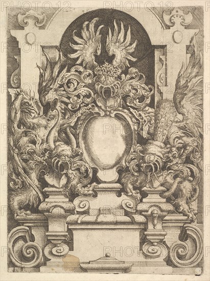 Design for a Cartouche, Plate from Dietterlin's Architecttura, 1598. Creator: Wendel Dietterlin the Elder.