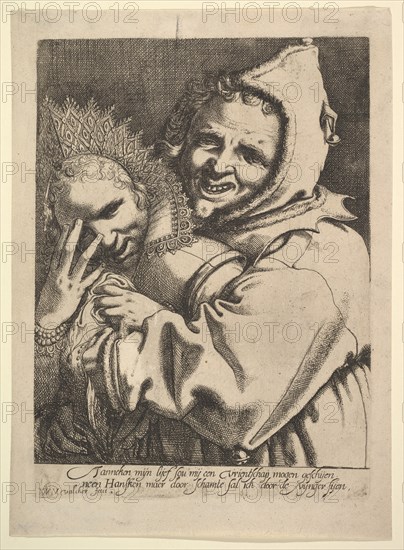 Fool with a Girl Looking Through Her Fingers. Creator: Werner Jacobsz. van den Valckert.