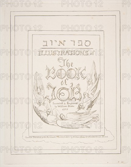 Title Page, from Illustrations of the Book of Job, 1825-26. Creator: William Blake.