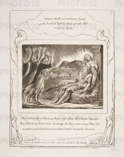 Job's Comforters, from Illustrations of the Book of Job, 1825-26. Creator: William Blake.