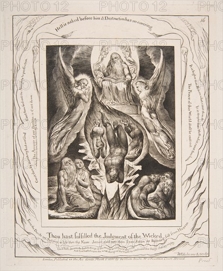 The Fall of Satan, from Illustrations of the Book of Job, 1825-26. Creator: William Blake.