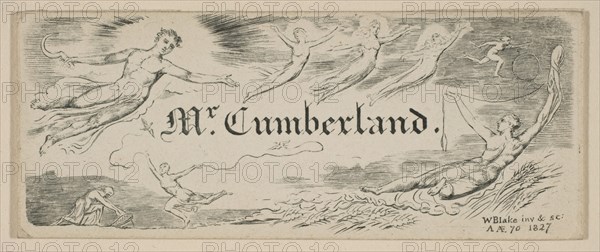 George Cumberland's Message Card, 1827. Creator: William Blake.