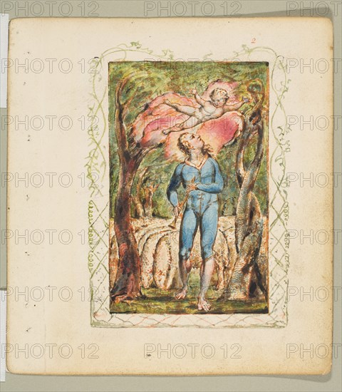 Songs of Innocence: Frontispiece, ca. 1825. Creator: William Blake.