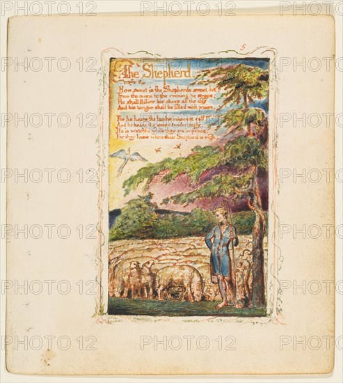 Songs of Innocence and of Experience: The Shepherd, ca. 1825. Creator: William Blake.