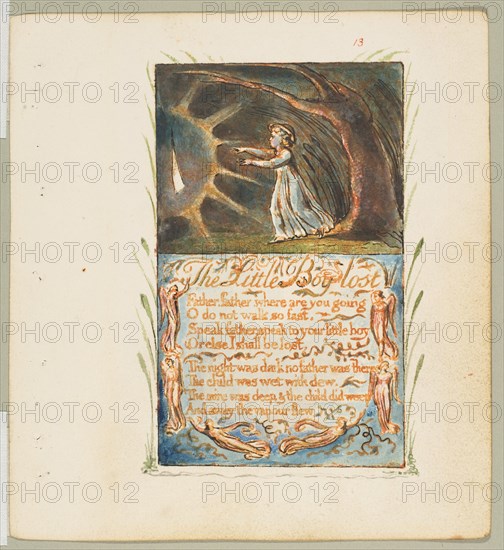 Songs of Innocence and of Experience: Little Boy Lost, ca. 1825. Creator: William Blake.