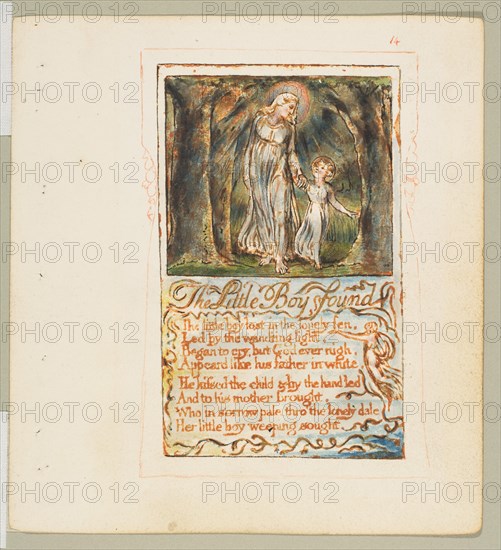 Songs of Innocence and of Experience: The Little Boy Found, ca. 1825. Creator: William Blake.
