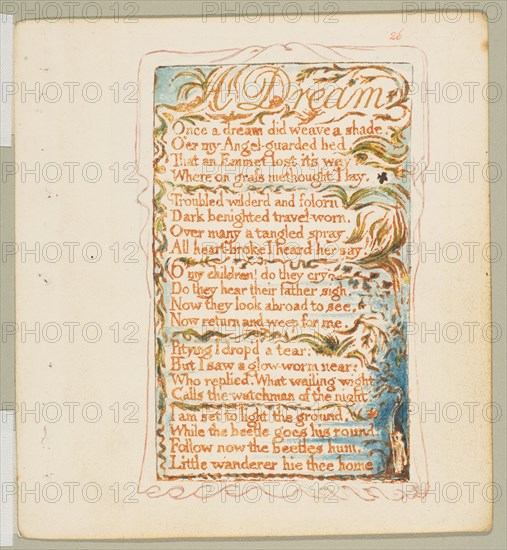 Songs of Innocence and of Experience: A Dream, ca. 1825. Creator: William Blake.