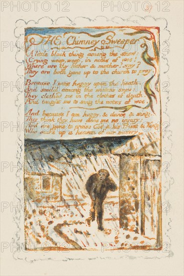 Songs of Innocence and of Experience: The Chimney Sweeper, ca. 1825. Creator: William Blake.