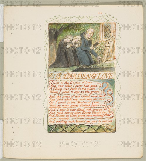 Songs of Innocence and of Experience: The Garden of Love, ca. 1825. Creator: William Blake.