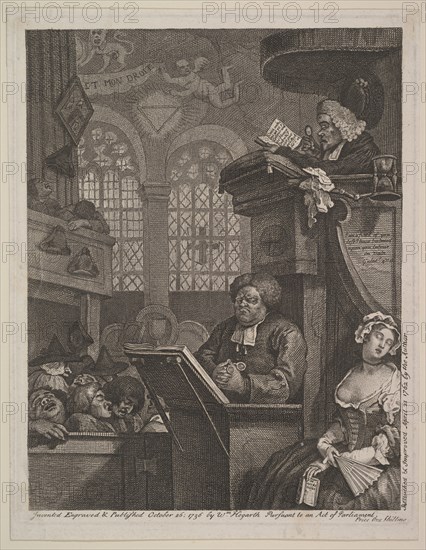 The Sleeping Congregation, April 21, 1762. Creator: William Hogarth.