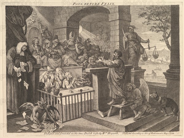 Paul Before Felix Burlesqued, May 1751. Creator: William Hogarth.