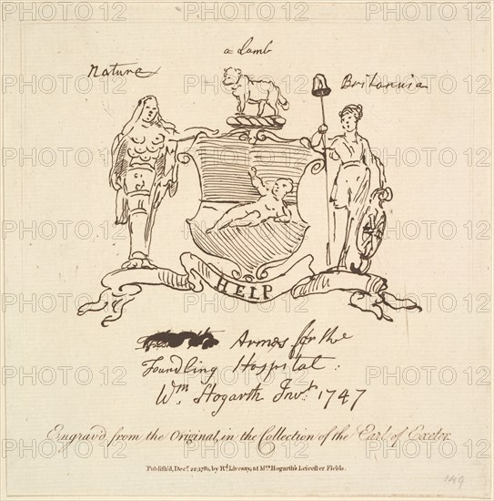 Arms for the Foundling Hospital, December 22, 1781. Creator: Unknown.
