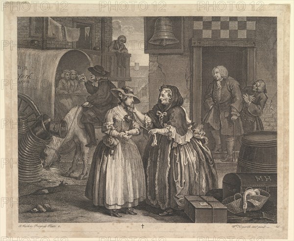 A Harlot's Progress, Plate 1, April 1732. Creator: William Hogarth.