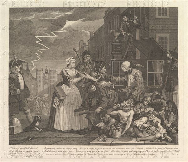 A Rake's Progress, Plate 4, June 25, 1735. Creator: William Hogarth.