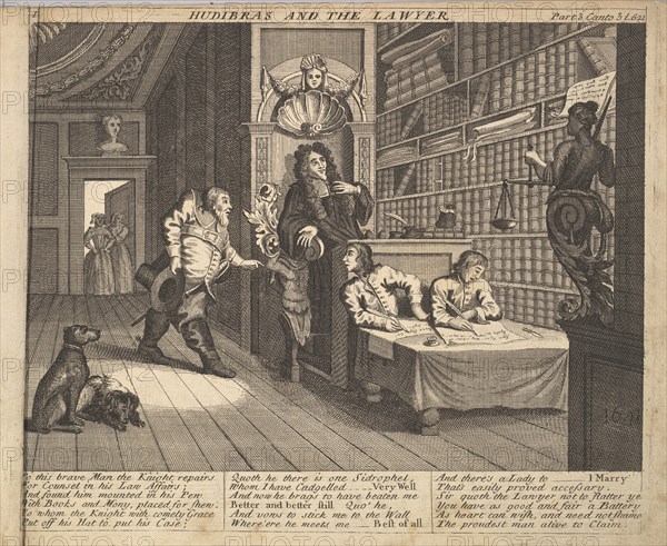 Hudibras and the Lawyer (Plate 12: Illustrations to Samuel Butler's Hudibras), 1725-30 (?). Creator: Unknown.