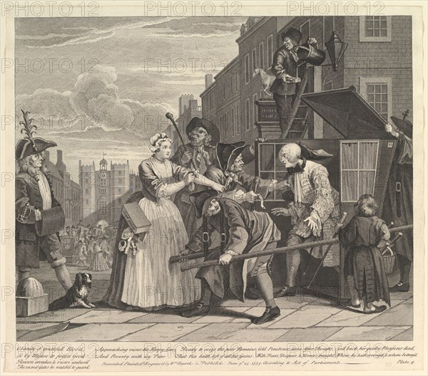 A Rake's Progress, Plate 4, June 25, 1735. Creator: William Hogarth.