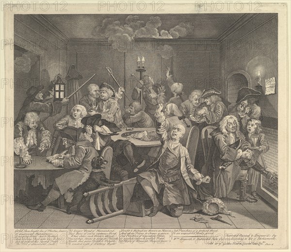 A Rake's Progress, Plate 6, June 25, 1735. Creator: William Hogarth.