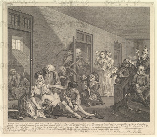 A Rake's Progress, Plate 8, June 25, 1735. Creator: William Hogarth.