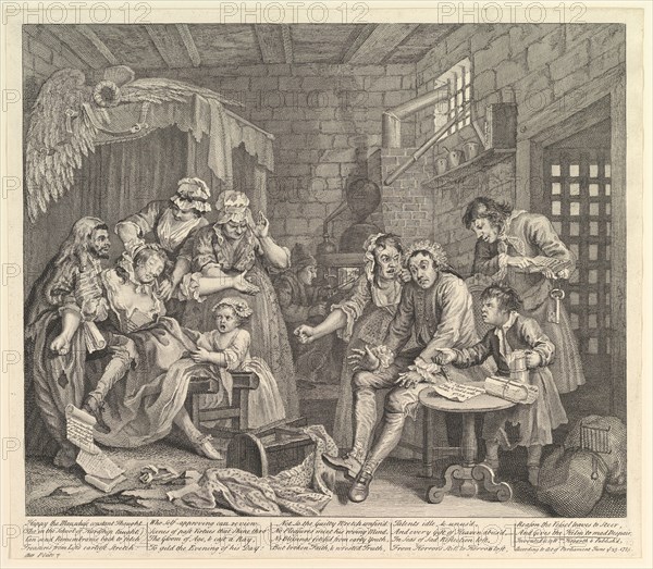 A Rake's Progress, Plate 7, June 25, 1735. Creator: William Hogarth.