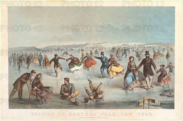 Skating in Central Park, New York, 1861. Creator: Unknown.