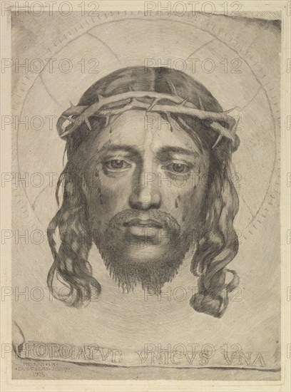 Face of Christ on St. Veronica's Veil, 1735. Creator: Dudesert.