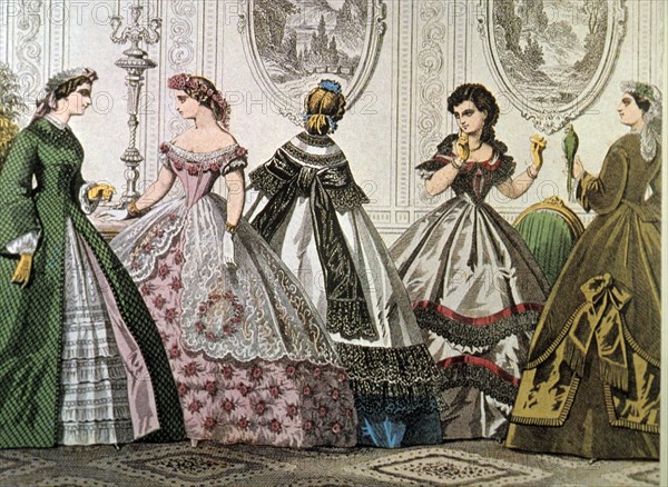 Crinolines from 1850. Creator: Unknown.