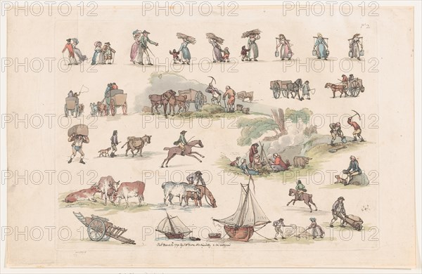 Plate 2, Outlines of Figures, Landscapes and Cattle...for the Use of Learners, March 8, 1790.