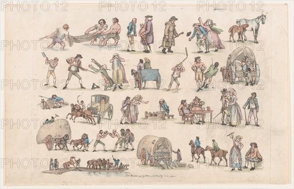 Plate 4, Outlines of Figures, Landscapes and Cattle...for the Use of Learners, March 8, 1790.