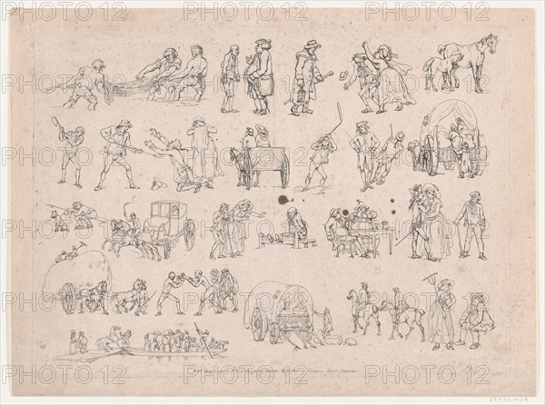Plate 4, Outlines of Figures, Landscapes and Cattle...for the Use of Learners, March 8, 1790.
