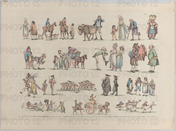 Plate 6, Outlines of Figures, Landscapes and Cattle...for the Use of Learners, June 20, 1790.