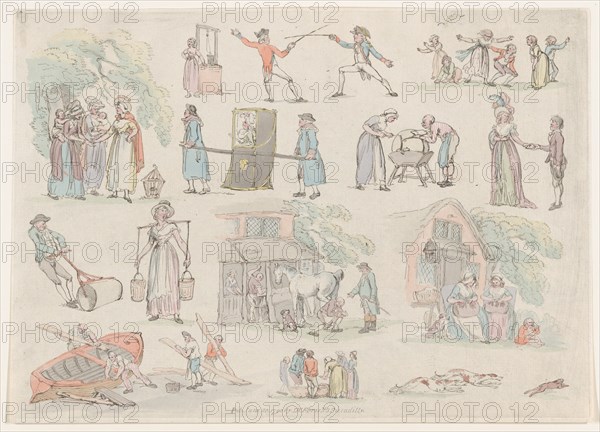 Plate 8, Outlines of Figures, Landscapes and Cattle...for the Use of Learners, June 20, 1790.