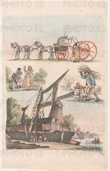 Plate 9, Outlines of Figures, Landscapes and Cattle...for the Use of Learners, January 20, 1791.