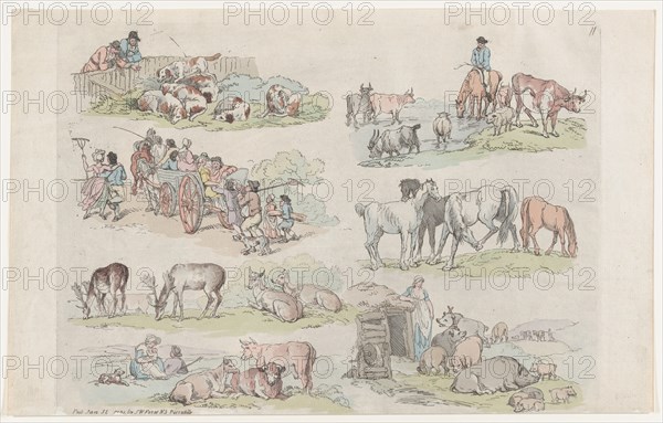 Plate 11, Outlines of Figures, Landscapes and Cattle...for the Use of Learners, January 31, 1791.