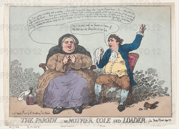 The Parody, or Mother Cole and Loader, April 10, 1784.