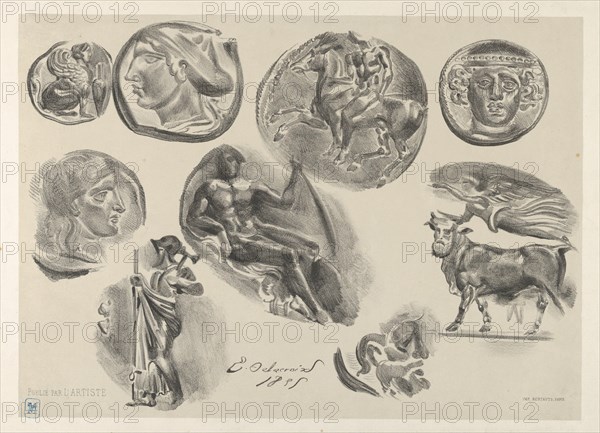 Sheet of Nine Antique Coins