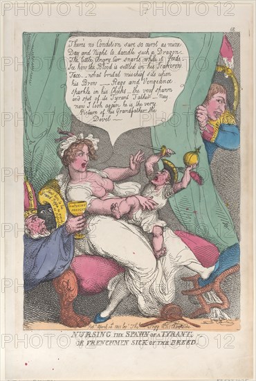 Nursing the Spawn of a Tyrant, April 14, 1811., April 14, 1811. Creator: Thomas Rowlandson.