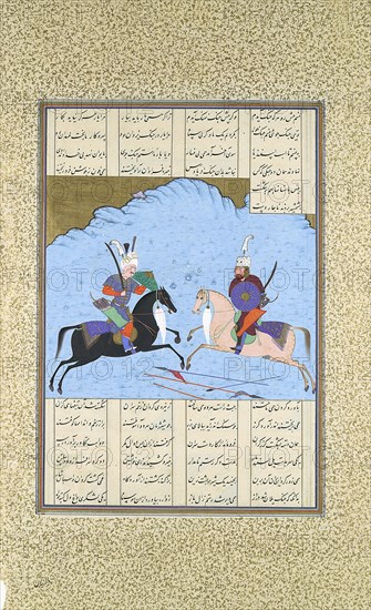 Rustam and Isfandiyar Begin Their Combat