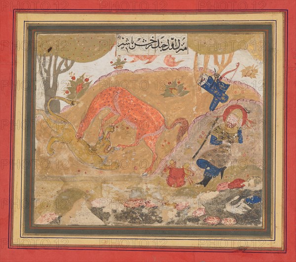Rustam's First Course: Rakhsh Kills a Lion