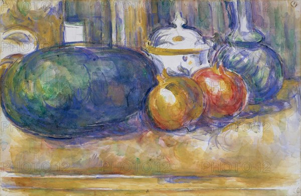 Still-Life with a Watermelon and Pomegranates