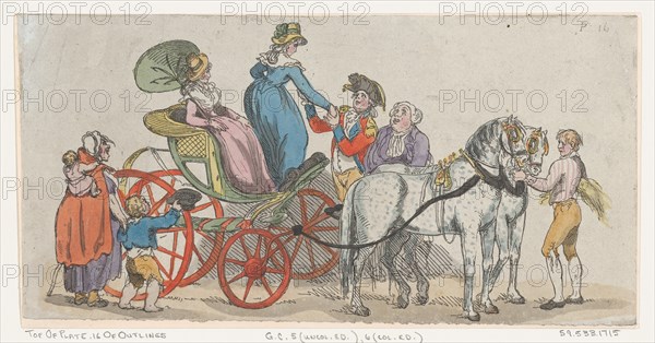 Ladies Getting Out of a Carriage (from Plate 16