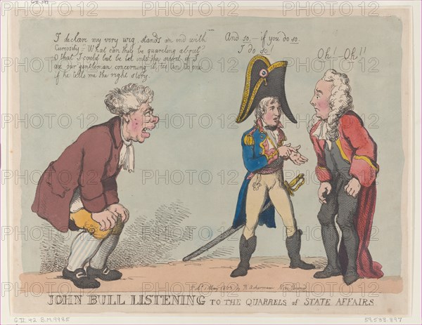 John Bull Listening to the Quarrels of State Affairs