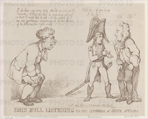 John Bull Listening to the Quarrels of State Affairs
